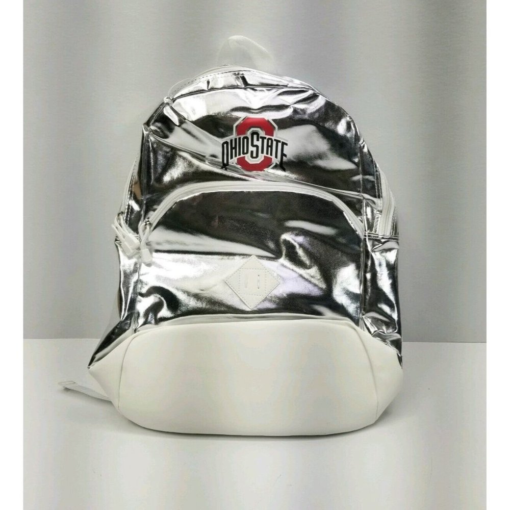 NCAA Backpack Ohio State Buckeyes Encore 18 x 13 x 5 Silver Brand New A2